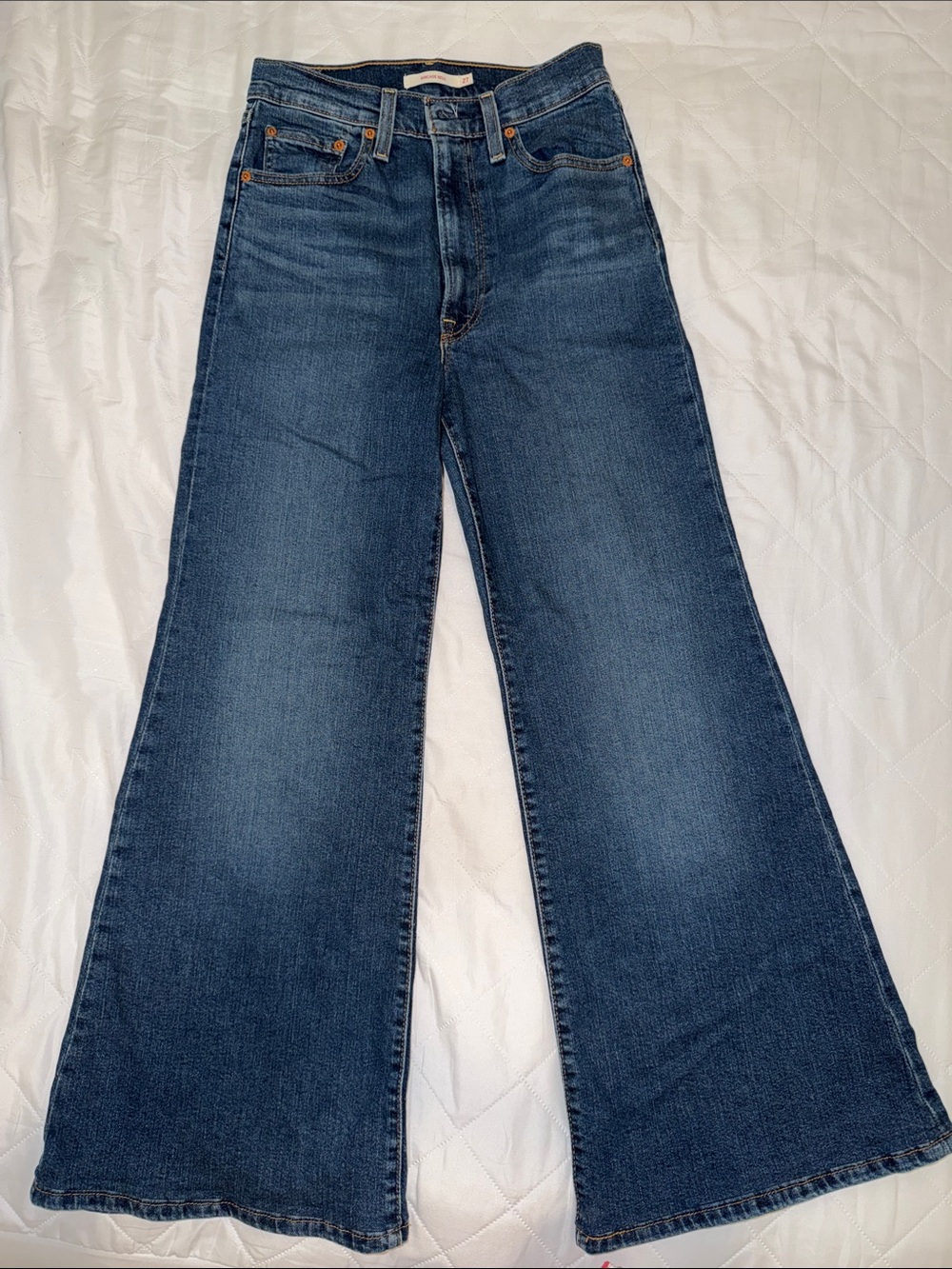 Levi's Dark Blue High-Waist Wide-Leg Jeans
